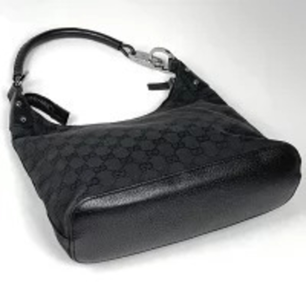 Gucci canvas Hobo handbag GG black shoulder bag Black